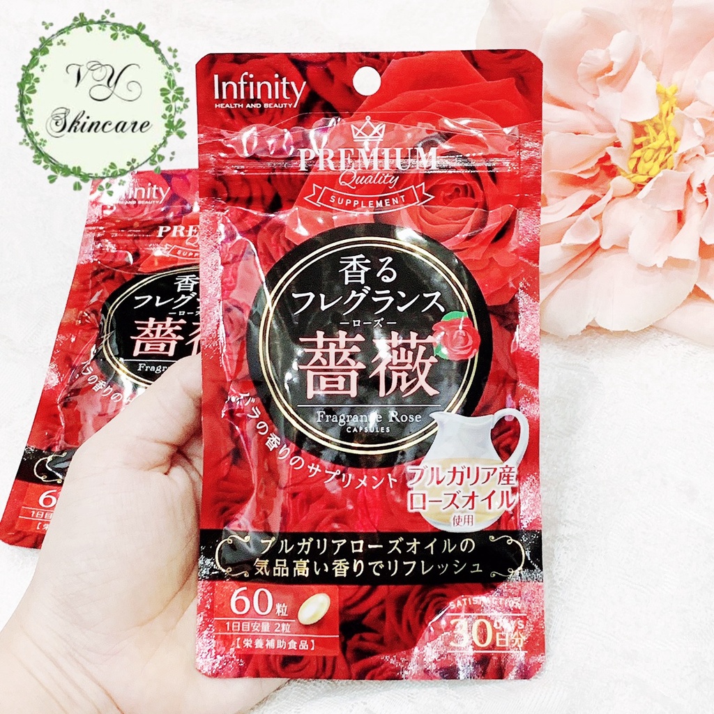 Viên Uống Thơm Cơ Thể Premium Infinity Fragrance Rose 60 Viên Nhật Bản
