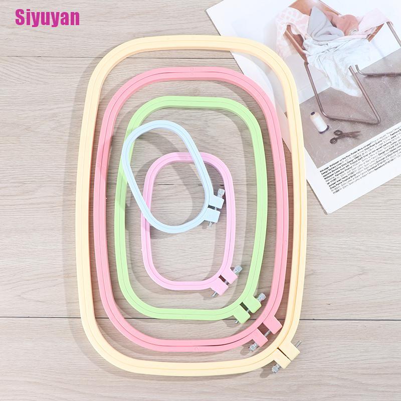Khung Thêu Nhựa Hình Vuông Co Giãn 5 Kích Cỡ