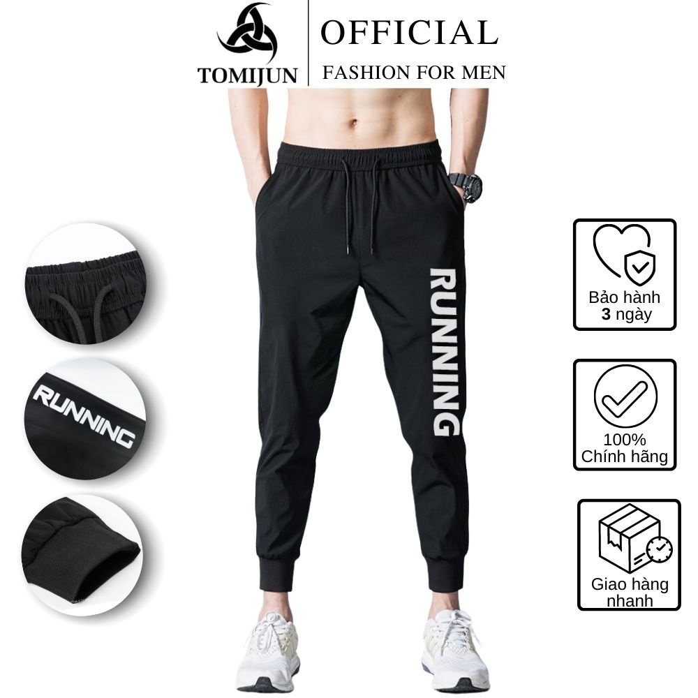 Quần jogger nam TOMIJUN vải thun co giãn 4 chiều thoáng khí, phong cách thể dục thể thao _QRN