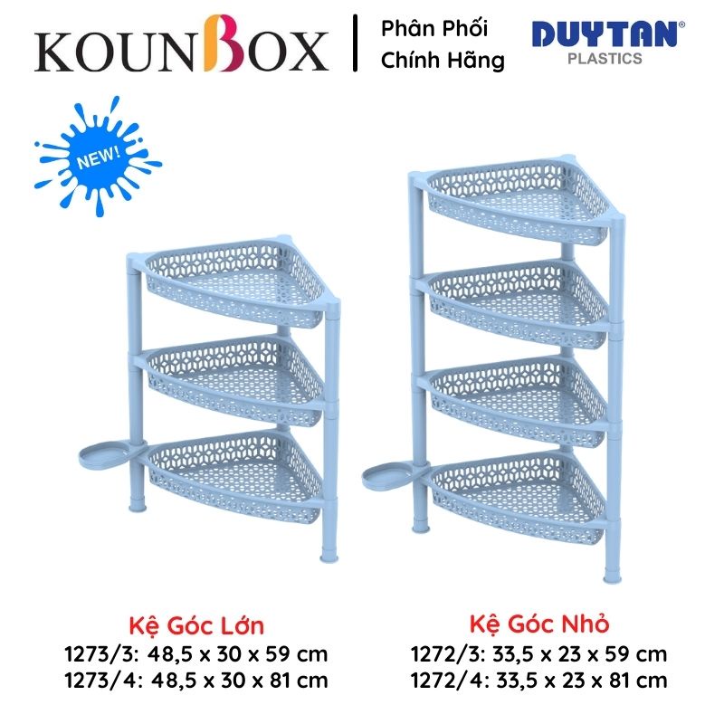 Kệ Góc Đa Năng DUY TÂN | 3 Tầng - 4 Tầng | Tối Ưu Không Gian Góc Phòng, Bếp, Nhà Tắm | Kounbox