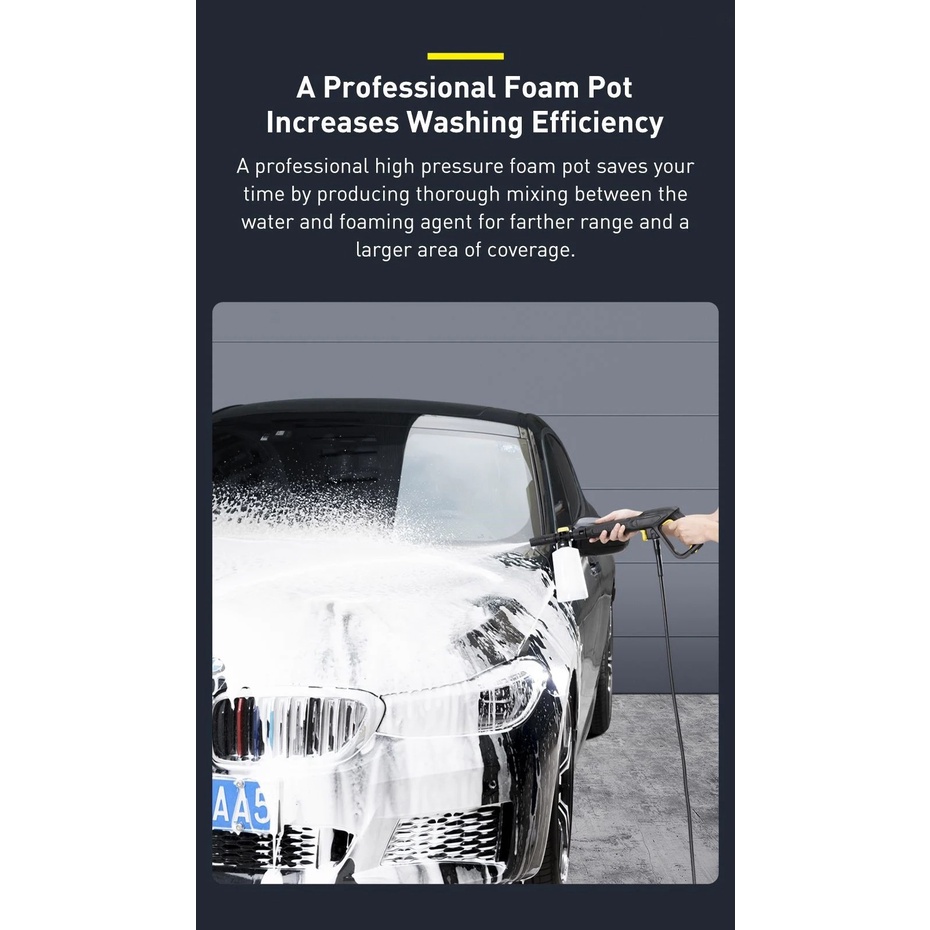 Máy xịt rửa xe tăng áp và máy nén Baseus F1 Car Pressure Washer US Tarnish