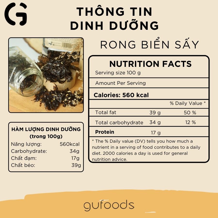 Snack rong biển sấy giòn GUfoods - Giòn ngon &amp; giàu dinh dưỡng