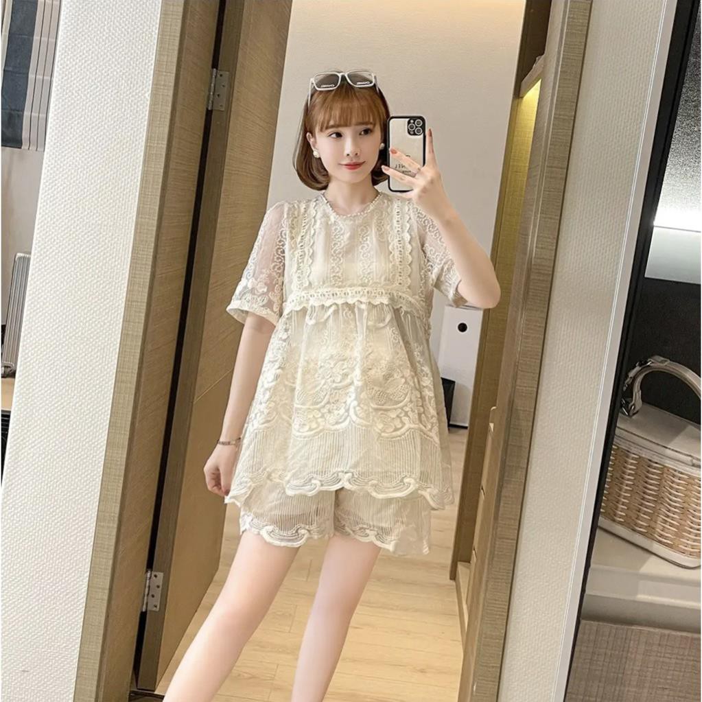 Set bộ đồ bầu xinh, set quần áo bầu cao cấp, bộ bầu mùa hè ở nhà và đi chơi đều xinh