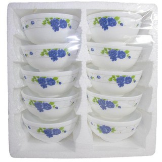 BỘ CHÉN SỨ OPAL 10 CÁI CAO CẤP HOA VĂN NGẪU NHIÊN