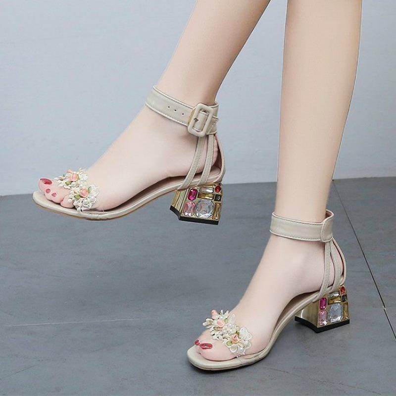 Giày Sandal Cao Gót Phong Cách Hàn Quốc Thời Trang Mùa Hè Hàng Mới Dành Cho Nữ 2022