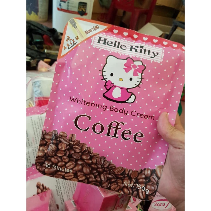 Tắm trắng CAFE  Kitty  cho Body  - Bật mạnh 2 tone da Trắng nhanh - Chuyên da chai lì đen sạm - Nhả nắng sau khi đi biển