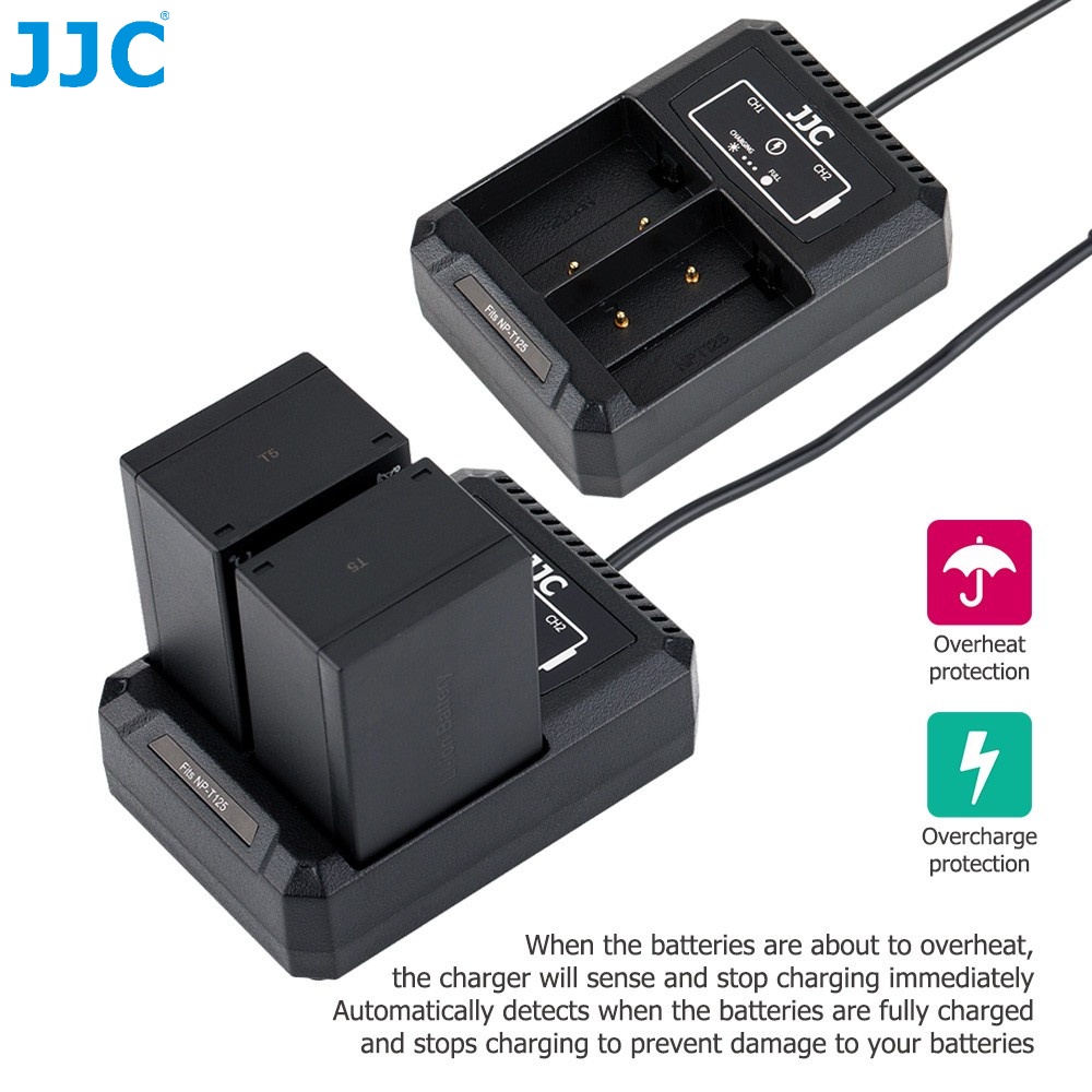 Cục sạc nhanh JJC QC 3.0 USB Type-C chuyên dụng cho Pin NP-T125 Fuji Fujifilm GFX100 GFX50S GFX50R