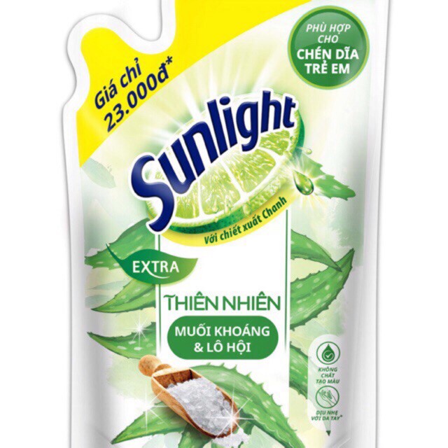 NƯỚC RỬA BÁT SUNLIGHT MUỐI KHOÁNG VÀ LÔ HỘI 550g/750g