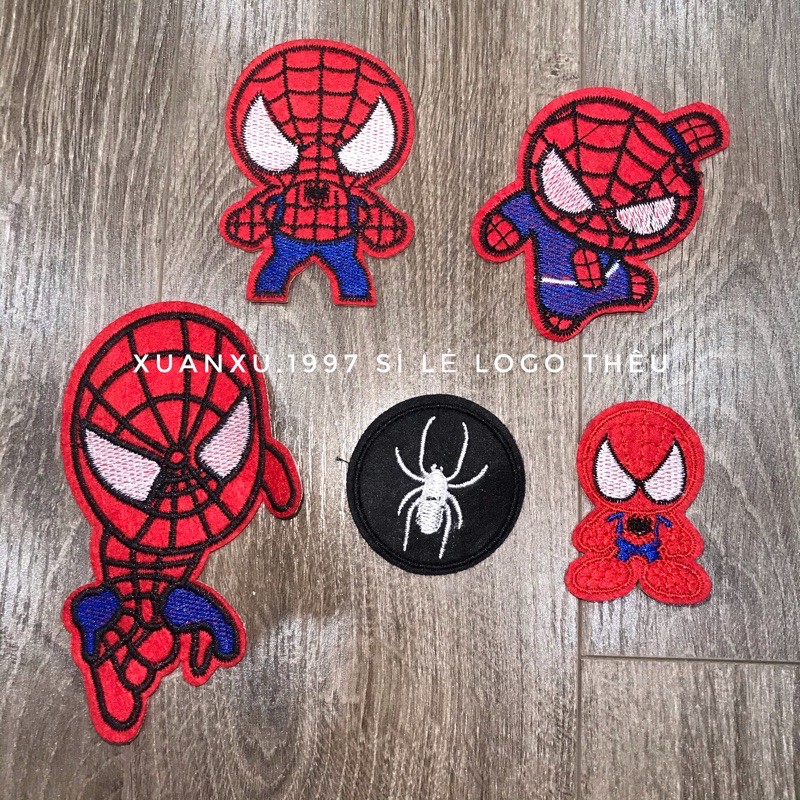 Sticker , logo siêu nhân người nhện thêu ủi nhiệt