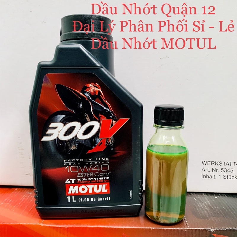 Nhớt Motul 300V Factory Line Road Racing 10W-40 Made in France - Mẫu Tem Xuất Châu Á