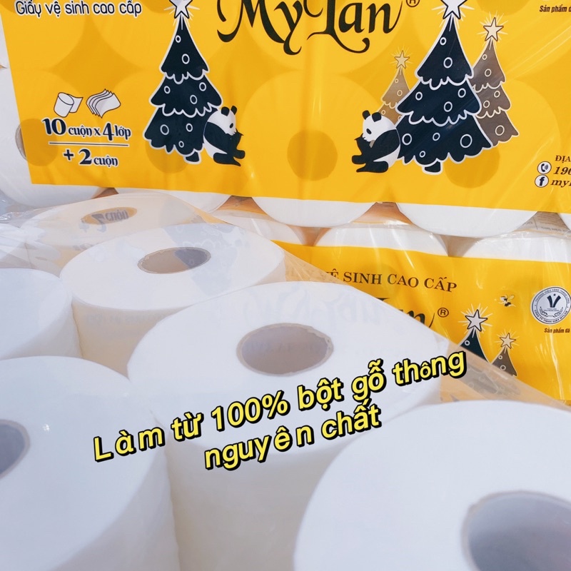 Giấy Vệ Sinh Cao Cấp Mylan Gấu Trúc  Có Lõi Từ Bột Thông