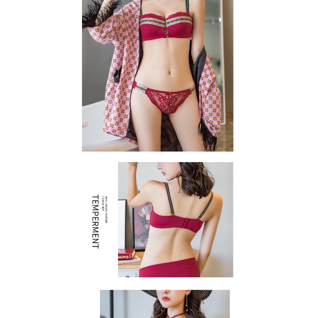 New French Sexy No-Ring Thin Section Gathering Collection Milk Bra Set | BigBuy360 - bigbuy360.vn