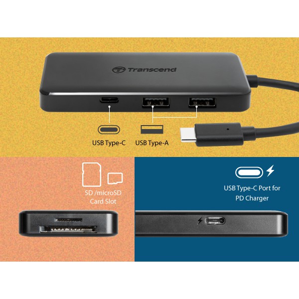 Hub Usb Type-C 6 trong 1 Transcend TS-HUB5C