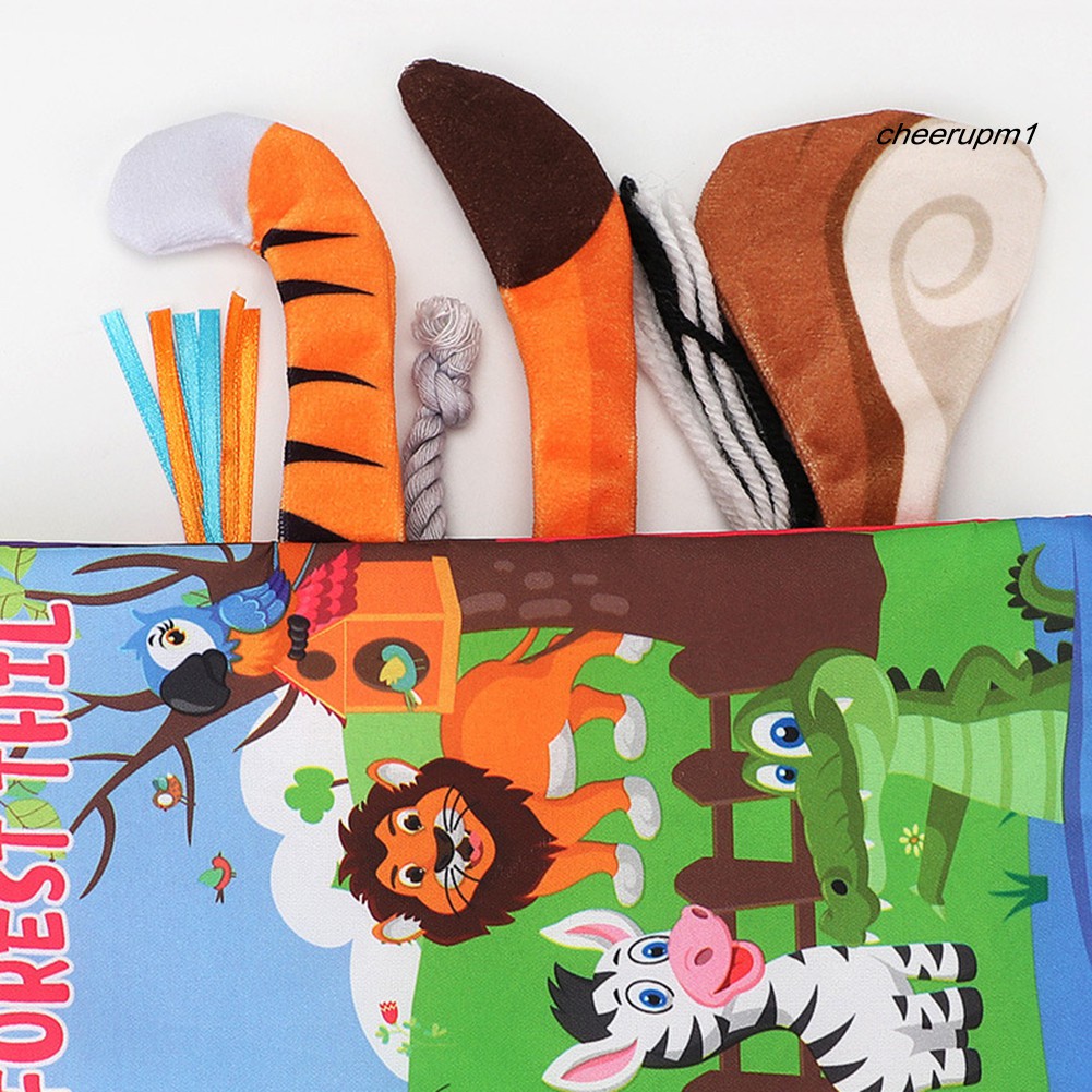 ★WJ★ Cartoon Farm Ocean Animal Tail Cloth Book Rustling Paper Kids Education Toy