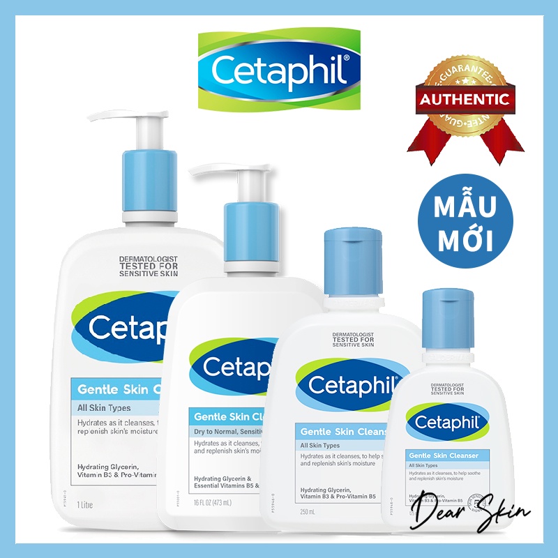 Sữa Rửa Mặt Cetaphil Gentle Skin Cleanser 125ml 250ml 500ml - srm cetaphil dịu nhẹ dành cho da dầu da mụn
