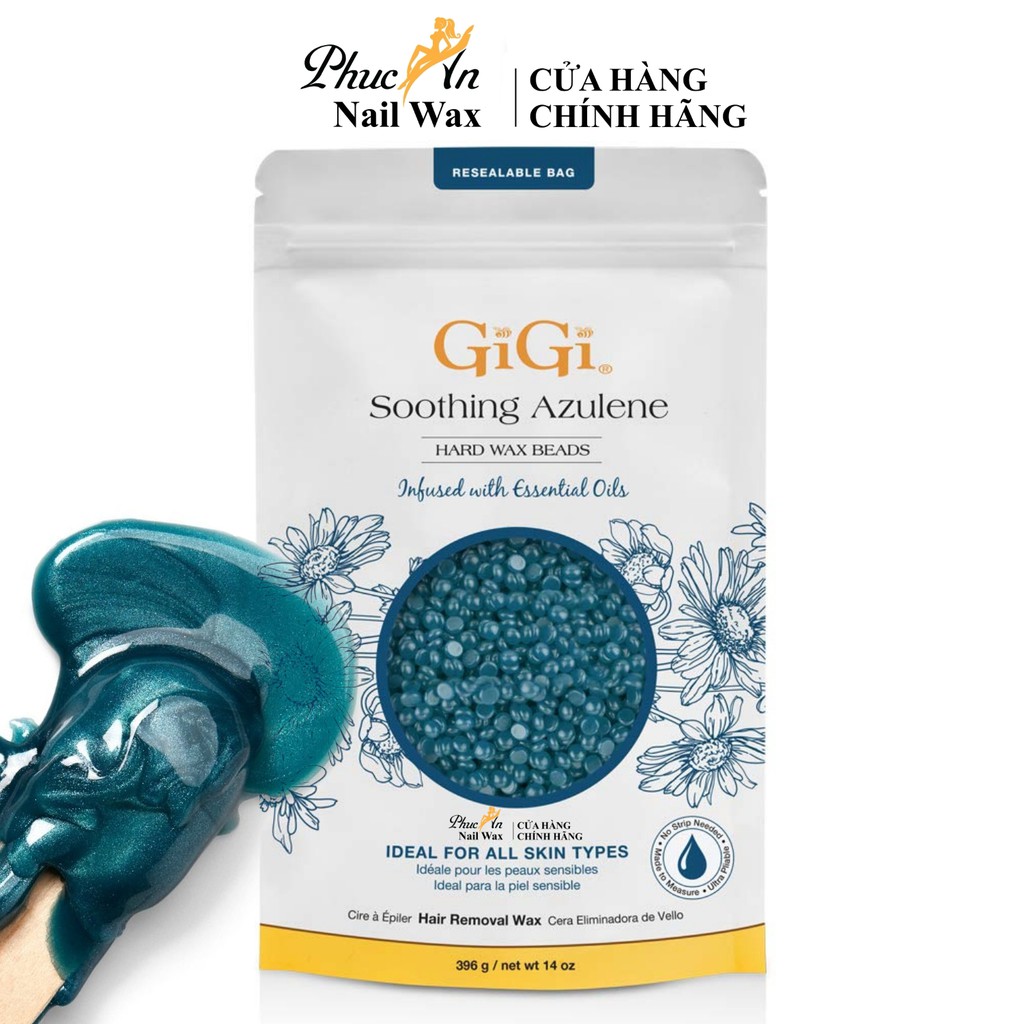 Viên Hạt Wax GiGi Soothing Azulene Wax Beads Dạng Hạt , Dành Cho Da Nhạy Cảm, Không Dùng Giấy