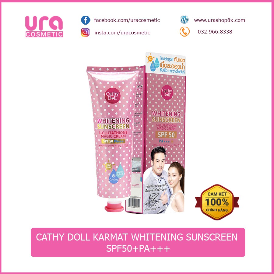 Kem chống nắng Makeup Body Cathy Doll Karmat Whitening Sunscreen SPF50+PA+++