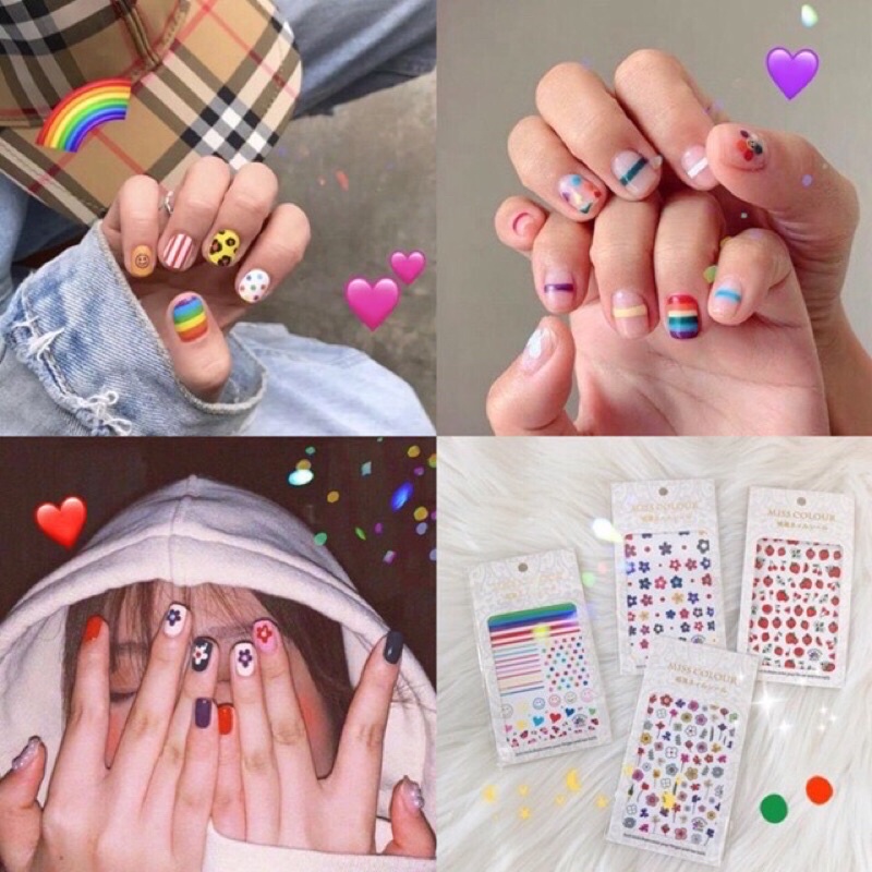 Sỉ Vỉ 12 Bộ Sticker Dán Móng Siêu Đẹp