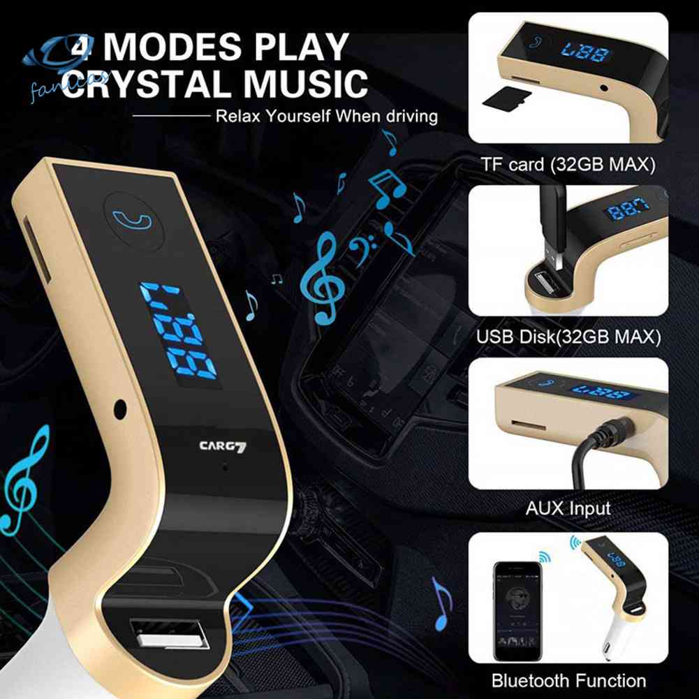 Máy Nghe Nhạc MP3 G7 Kết Nối Bluetooth 4.0 FM Rảnh Tay Có Cổng Sạc USB Cho Xe Hơi