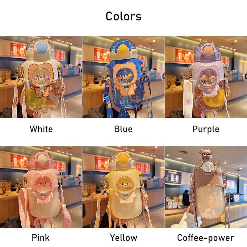 ONLY HOUSE Bình Nước Nhựa Dung Tích Lớn 720ml Thiết Kế Dễ Thương Chống Rơi Tiện Dụng Cho Bé Gái