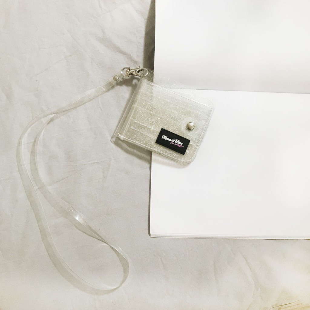 PVC trong suốt gấp dây ví ví đựng thẻ