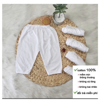Set 5 Quần Dài Trắng Cho Bé Sơ Sinh Bossini