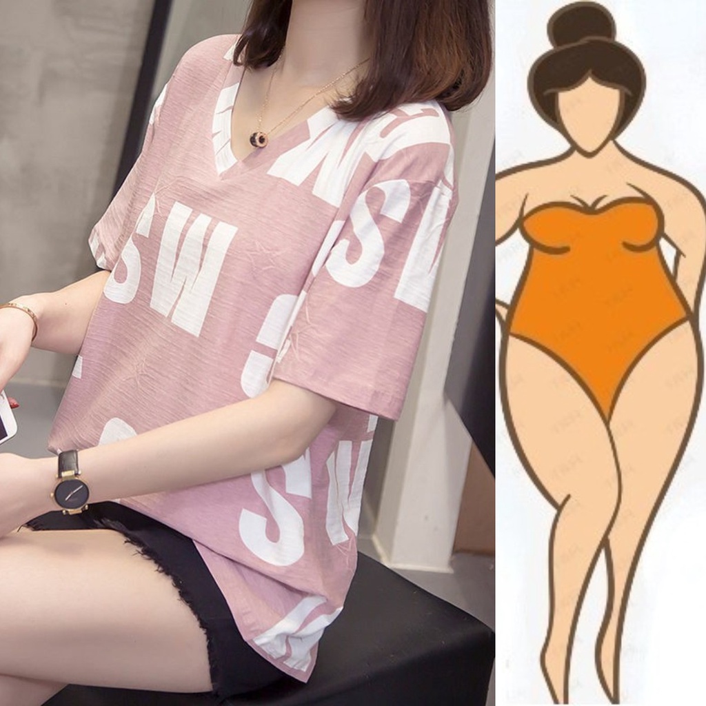 Áo thun tay ngắn form rộng phong cách Hàn Quốc thời trang cho nữ (40-150kg)