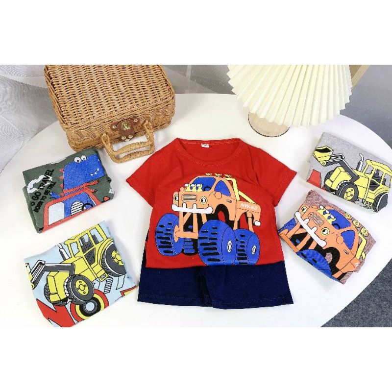 Combo 5 bộ cotton siêu thấm mồ hôi cho bé gái