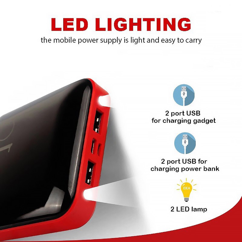 [Cam Kết Hàng Mới]⭐️⭐️Mini⭐️⭐️Sạc dự phòng Dung Lượng thực 10.000mAh 2 Cổng USB Output  kèm đèn pin chiếu sáng