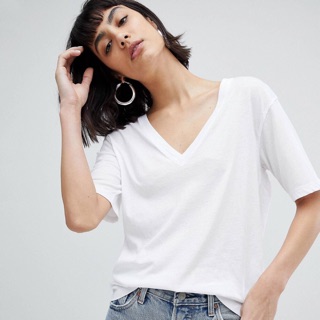 Áo Croptop cổ tim trơn basic dáng lửng