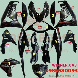 Dàn áo winner x v3 2022 màu đen bóng