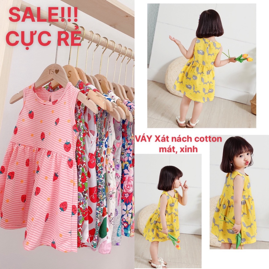 SIÊU SALE!!! VÁY BÉ GÁI XÁT NÁCH COTTON HOA CỰC XINH