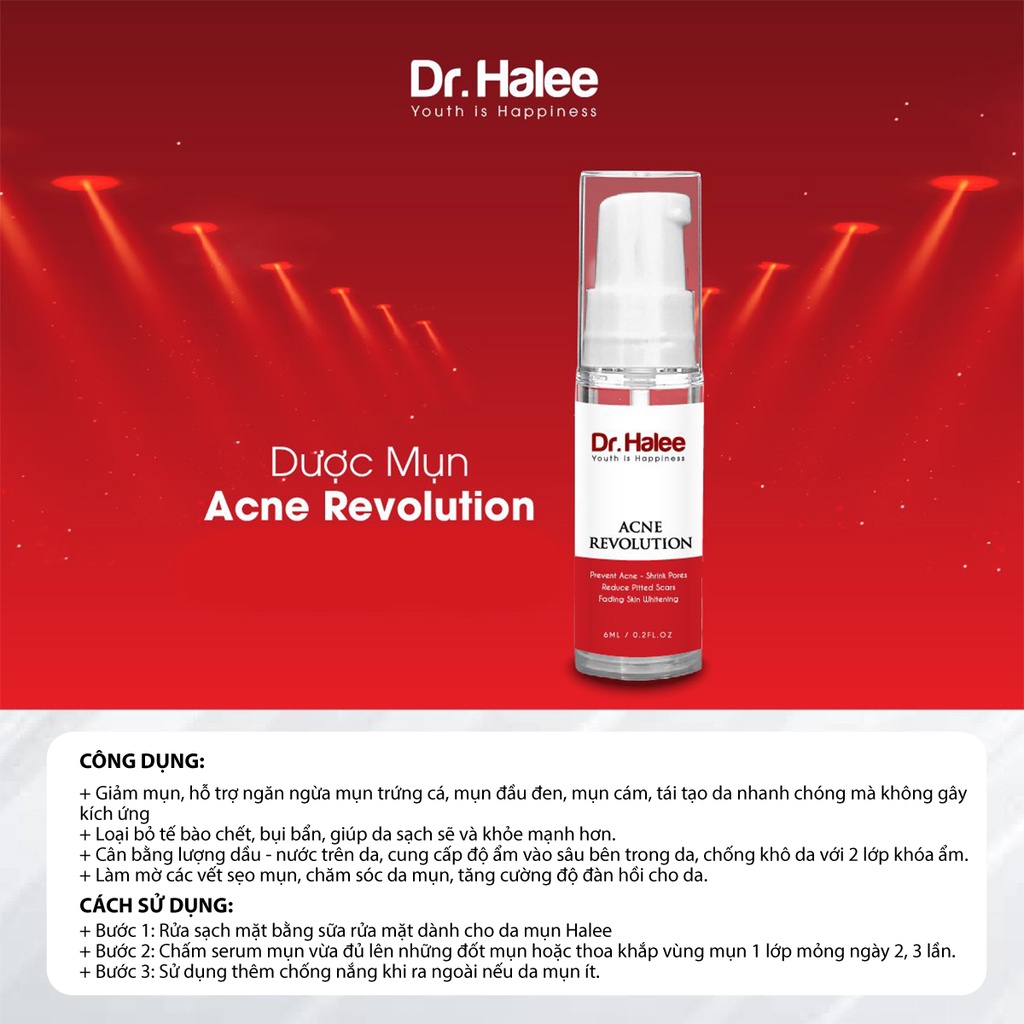 Combo serum dược mụn Dr.Halee Acne Revolution kháng khuẩn, mờ thâm
