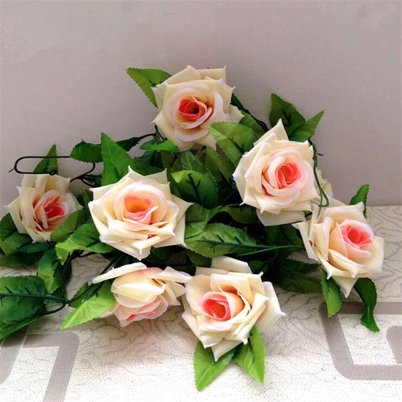 Fake Flower Artificial Flower Rattan Hanging Rose Family Hotel Party Garden Crafts Decoration Art