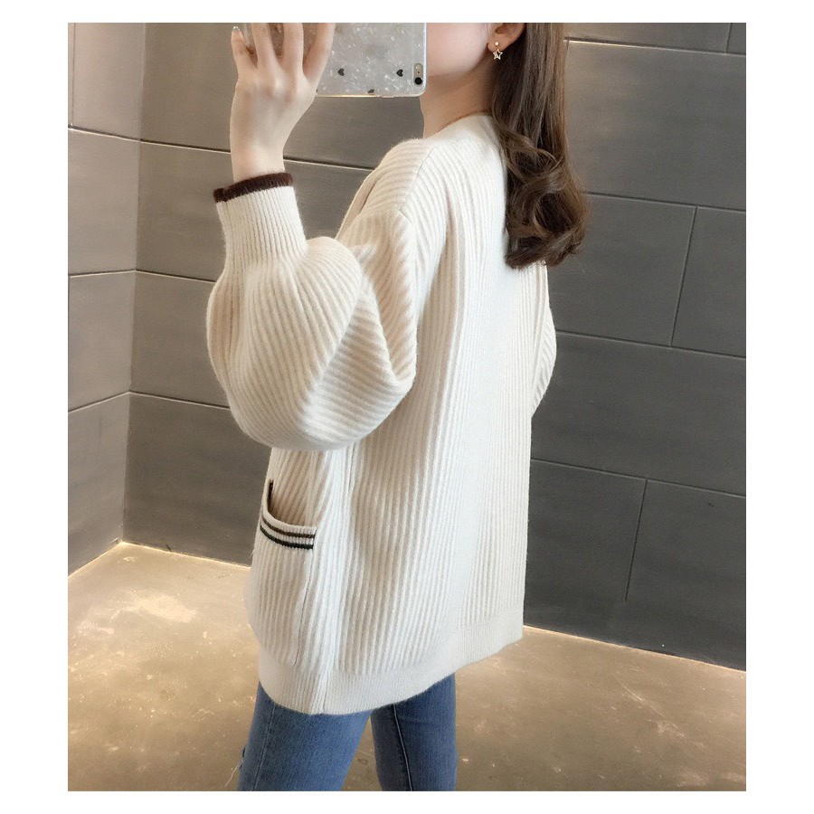 Áo khoác len cardigan nữ dáng dài tay phồng CTP21 mới nhất 2020 | BigBuy360 - bigbuy360.vn