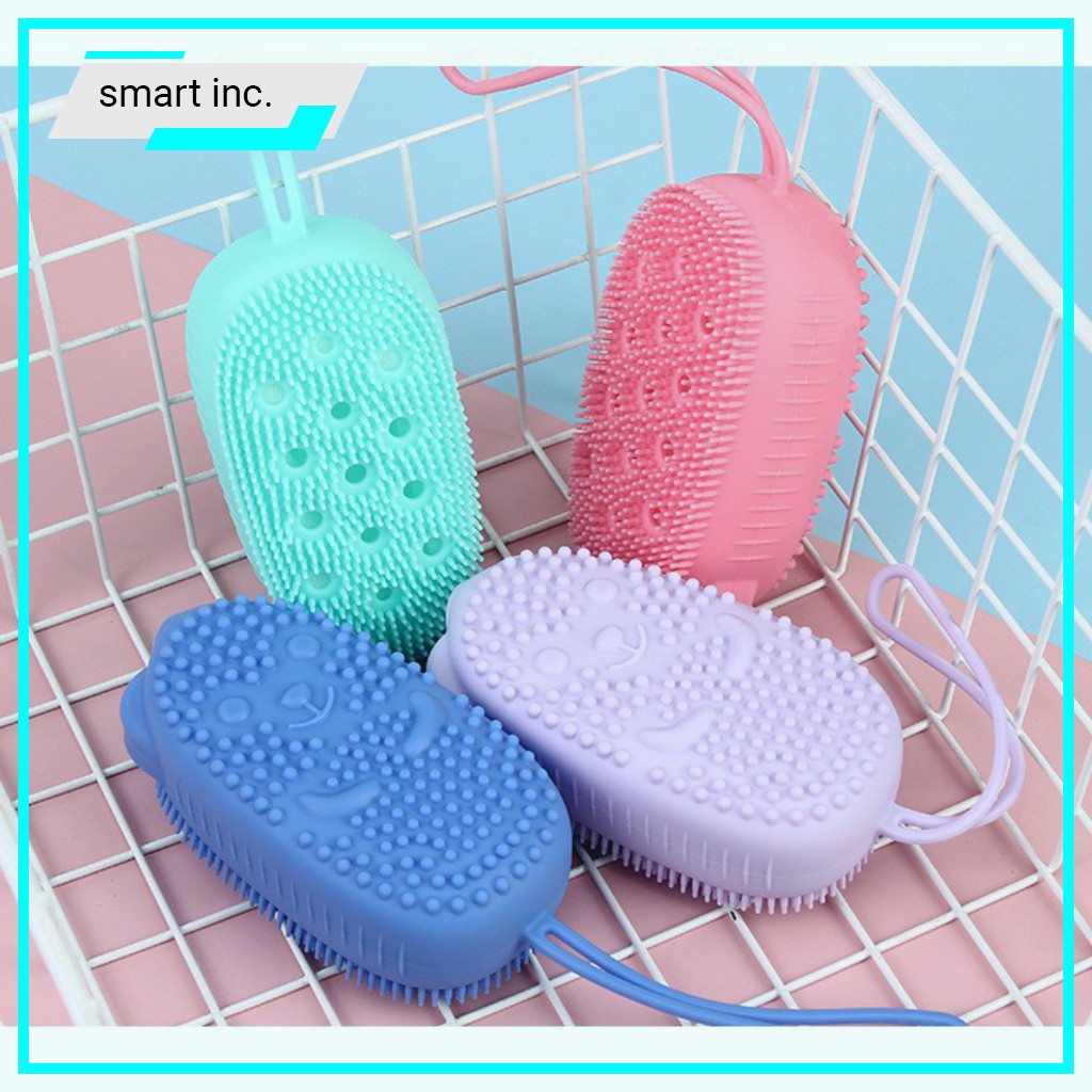 Bông Tắm Bọt Biển Silicon Có Gai Kì Cọ Massage Chà Lưng Miếng Mút Tạo Bọt 2 Mặt Lông Siêu Mềm Để Tắm Rửa Mặt Tẩy Tế Bào