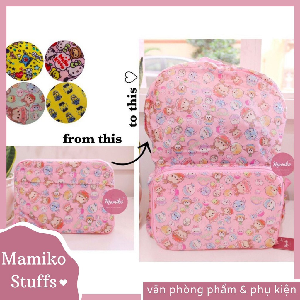 Balo xếp Cartoon tiện dụng - Chống nước nhẹ