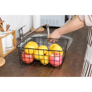 Giỏ sắt đựng đồ kèm lót (size 28cm)