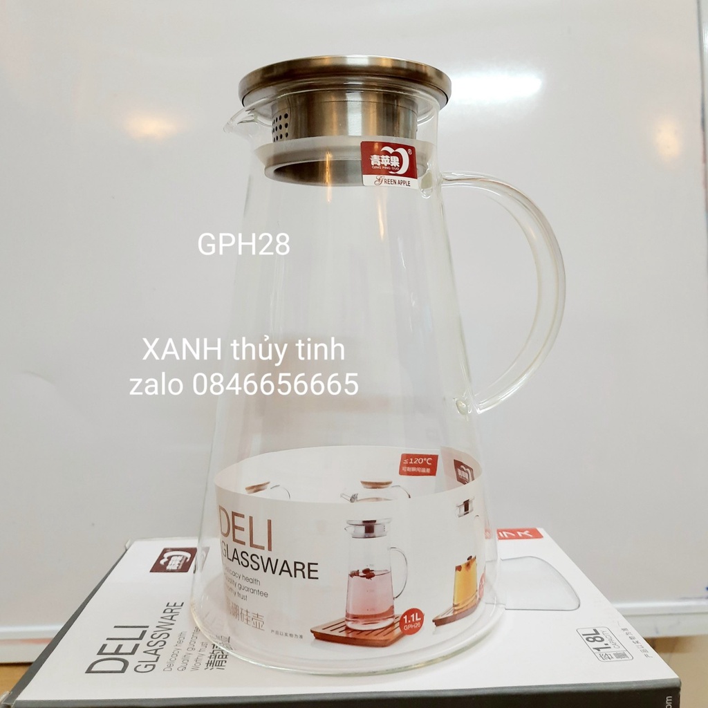Bình thủy tinh nắp inox 1800ml - mã GPH28