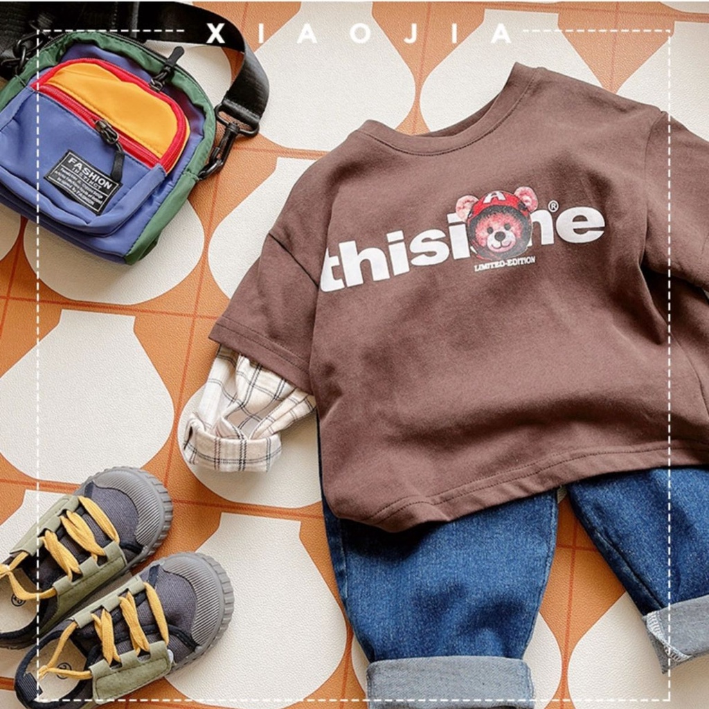 Áo Thun Dài Tay Giả Hai Lớp Thiết Kế Mỏng Thời Trang Xuân Thu Mới Dành Cho Bé Trai