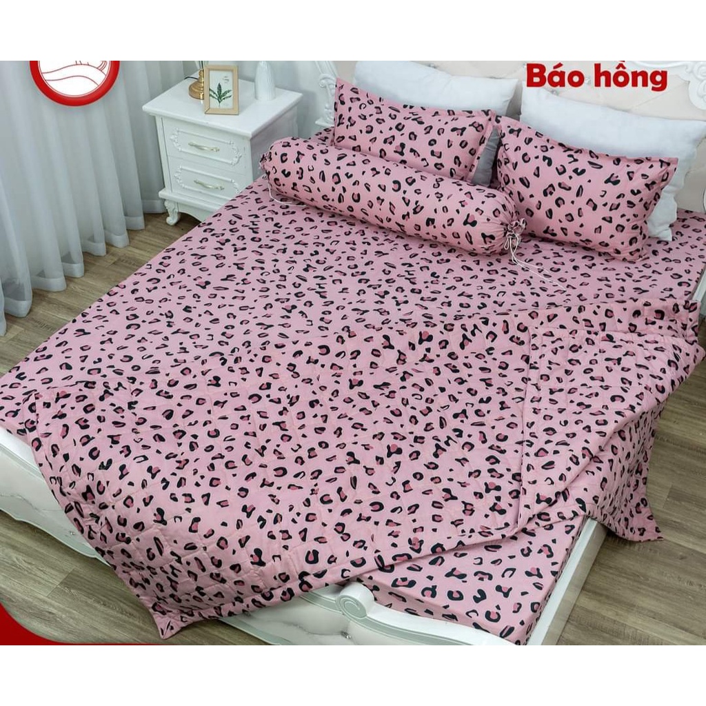 Bộ chăn hè ga gối kèm vỏ gối ôm 5 món 1m4x2m-có chọn mẫu