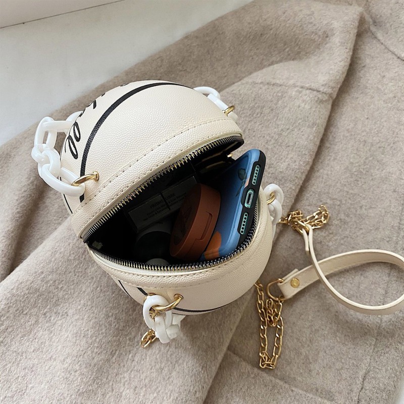 Túi Đeo Chéo Da Pu Hình Quả Bóng Thời Trang Hàn Quốc Cho Nữ