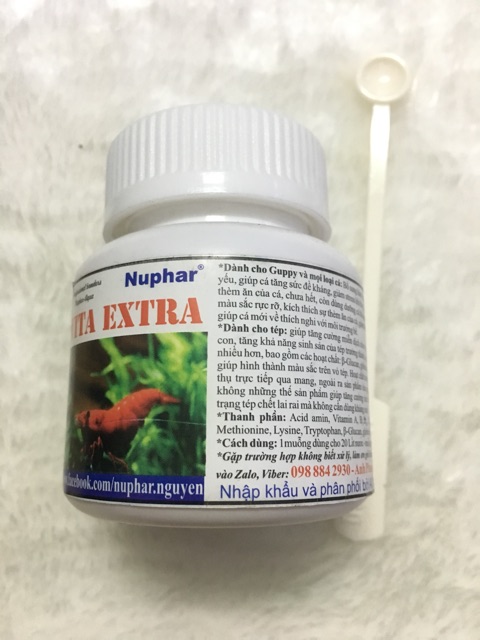 Vitamin cho cá tép đề kháng giúp sinh sản tăng màu Nuphar Vita Extra