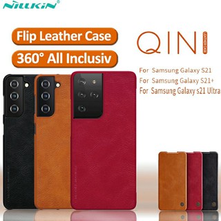 Bao da Samsung Galaxy S21 Plus, S21 Ultra hiệu Nillkin QIN Leather case có ngăn để thẻ ( Chính Hãng )