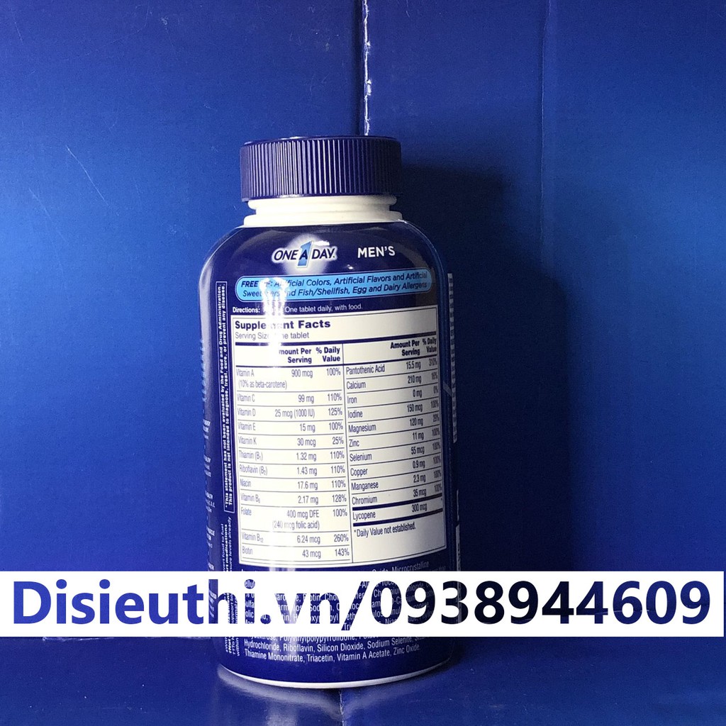 Vitamin tổng hợp Viên uống bổ sung Vitamin cho Nam Vitamin One A Day nam dưới 50 tuổi One A Day Men’s Multivitamin | Thế Giới Skin Care