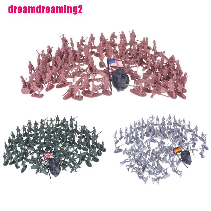 Bộ 100 Mô Hình Đồ Chơi Người Lính Bằng Nhựa