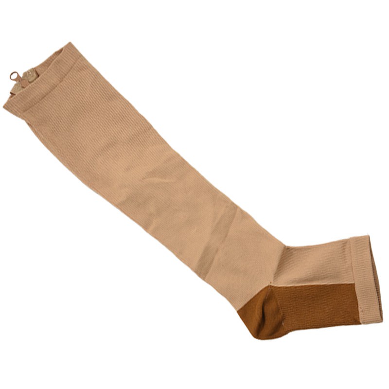 [Hàng mới về] Vớ nén hỗ trợ chống giãn tĩnh mạch có khóa kéo ghép nối màu sắc size L/XL