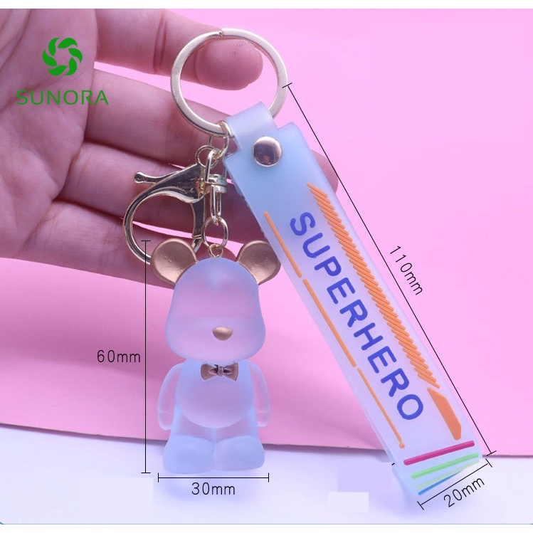 Móc Khóa Gấu Pha Lê Chất Liệu Nhựa PVC