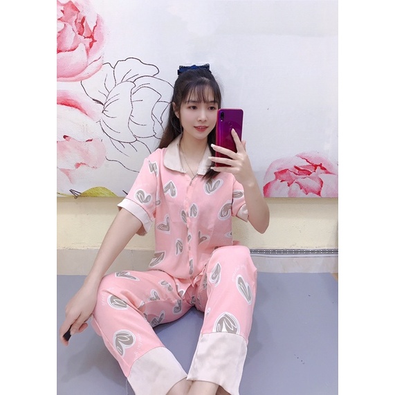 (Nhiều Mẫu Mới) Bộ Đồ Pijama Lụa Tay Cộc💋Bộ Ngủ Lụa Tiểu Thư Tay Cộc Quần Dài Mát Mịn Không Nhăn(Ảnh Thật+Video) | BigBuy360 - bigbuy360.vn