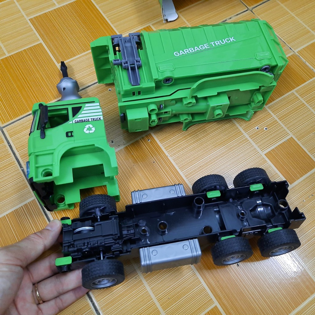 Đồ chơi lắp ghép lego mô hình xe chở rác gồm 88 chi tiết có âm thanh và đèn xe ô tô đồ chơi trẻ em MS-B0780